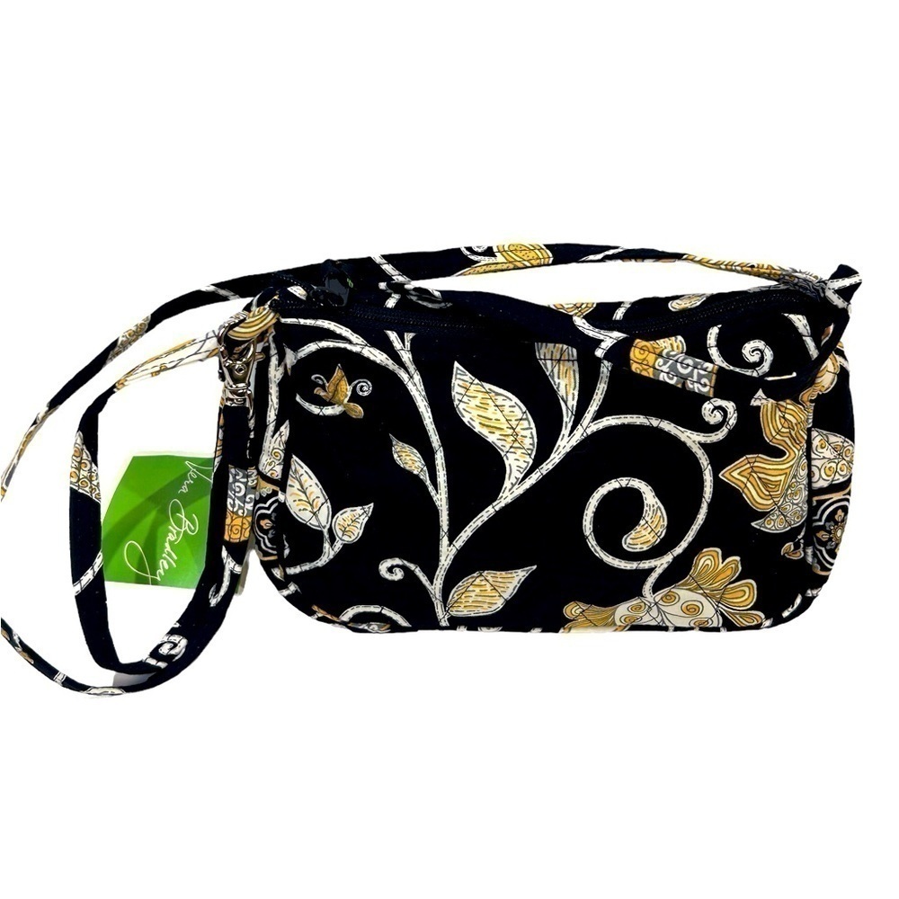 Vera Bradley Shoulder Handbag Adjustable Strap Yellow Bird Black/Yellow/Wht. NWT - Picture 3 of 6